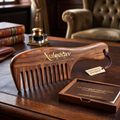 Xulqerav™ Handcrafted American Walnut Wide-Tooth Massage Comb – Anti-Static Detangling Hair &amp; Beard Comb with Premium Wooden Gift Box